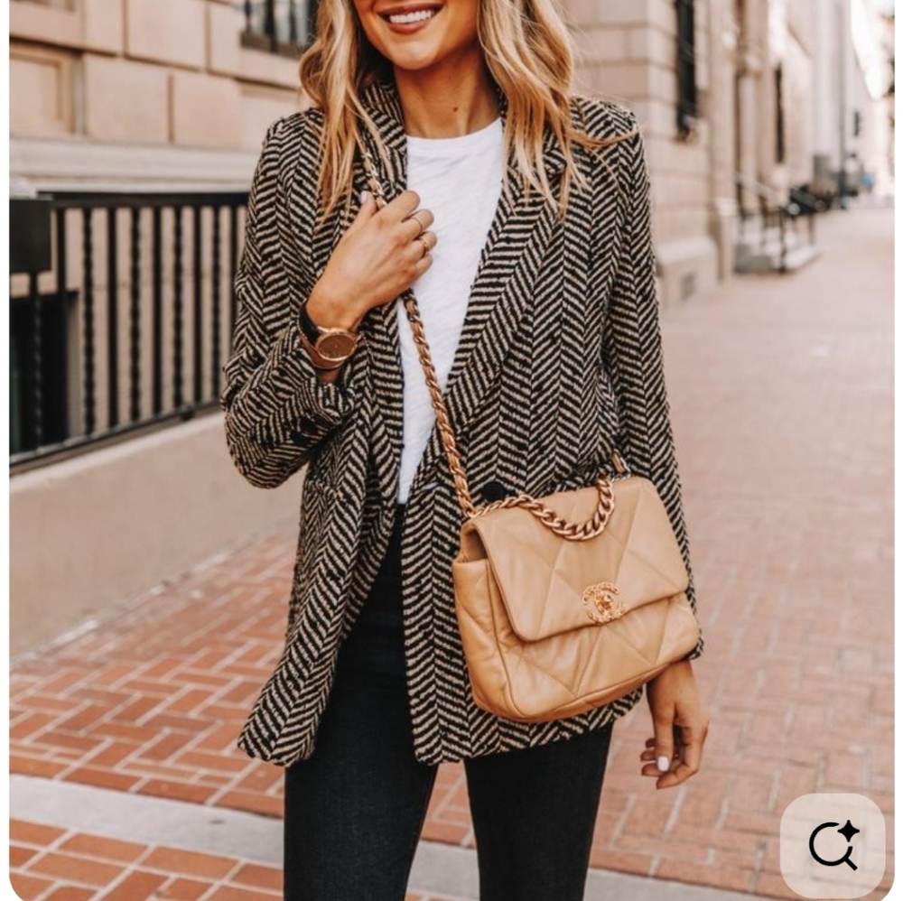 Anine Bing Diana Herringbone Blazer